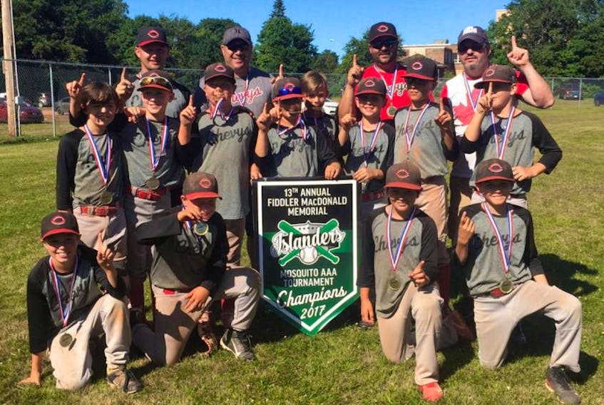 The Summerside Chevys won the 13th annual Fiddler MacDonald Memorial mosquito AAA baseball tournament in Charlottetown last weekend. 
