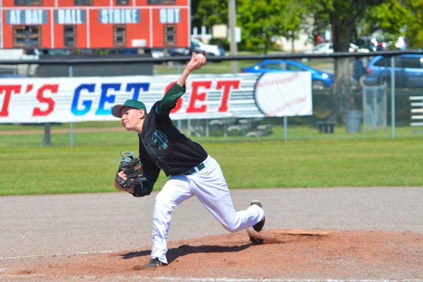 Tanner MacLean pitched a complete game for Team P.E.I. at the 2017 Ray Carter Cup on Friday night. MacLean also drove in the game-winning run in the bottom of the seventh inning as P.E.I. rallied to edge Ontario 2-1 in a round-robin game at the Baseball Canada national 15-under championship.