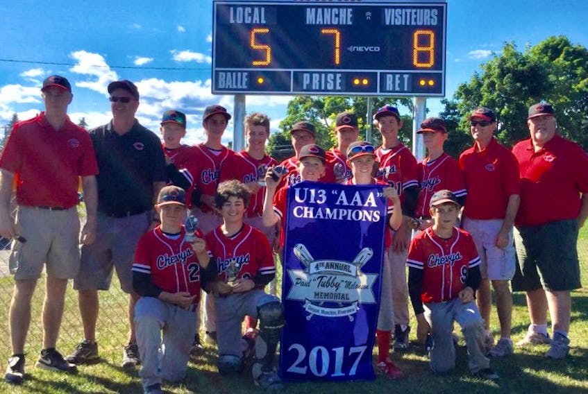 The Summerside Chevys won the peewee AAA title of the Paul (Tubby) Melanson baseball tournament in Moncton and Dieppe, N.B., over the weekend. The Chevys completed tournament play with an overall record of 4-1 (won-lost). 