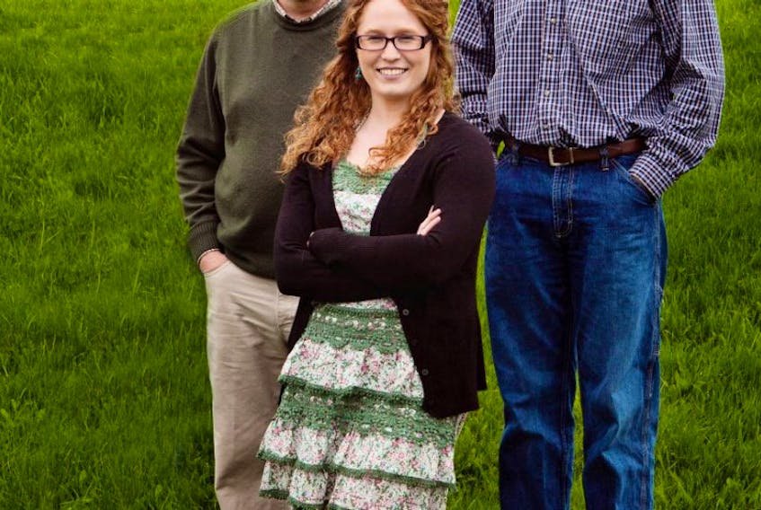 Fiddlers’ Sons (from left) John Webster, Courtney Hogan and Eddy Quinn.