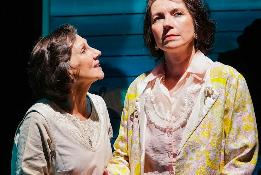Amy House (left) as Mary Carew with Ruth Lawrence as Margaret Duley in Persistence Theatre Company’s production of “The Haunting of Margaret Duley.” -Photo by Ashley Harding Photography