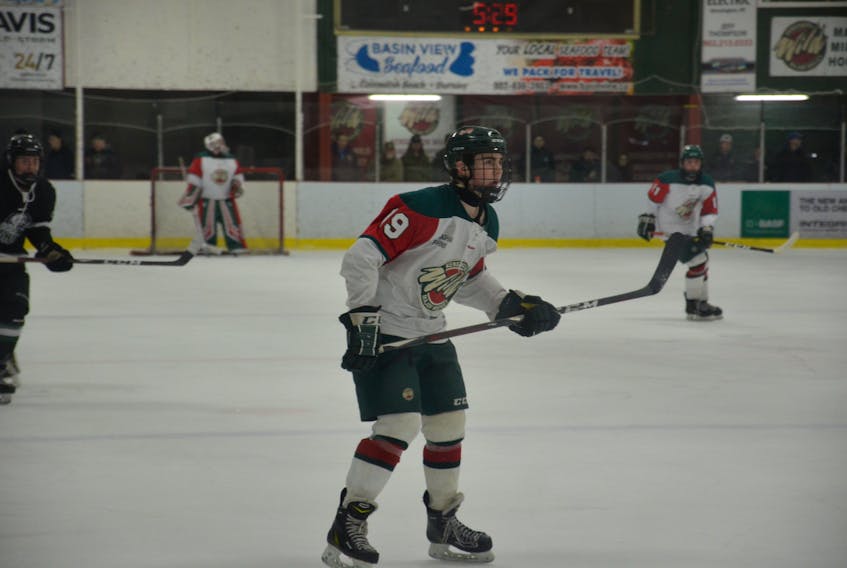 Kensington Wild forward Duncan Picketts had a goal and an assist to help the Kensington Wild to a 4-1 win over the Cape Breton West Islanders in a semifinal game of the 2019 Chronicle Herald East Coast Ice Jam hockey tournament in Bedford, N.S., on Sunday morning. The Wild will play the Moncton Flyers in the Major Midget Division championship game on Sunday at 2 p.m.