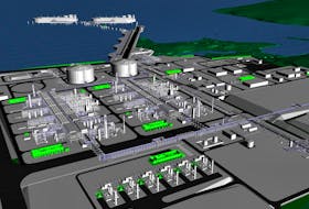 Pieridae Energy’s rendering of a planned LNG plant to be built in Goldboro, Guysborough County. Pieridae Energy