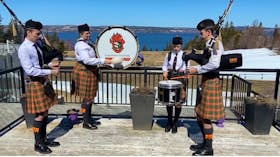 Cameron MacNeil, from left, MaryLeigh MacNeil, Emma MacNeil and Aidan MacNeil are seen in this screen grab of their performance for the upcoming Royal Nova Scotia Tattoo, which will be a virtual event this year. CONTRIBUTED
