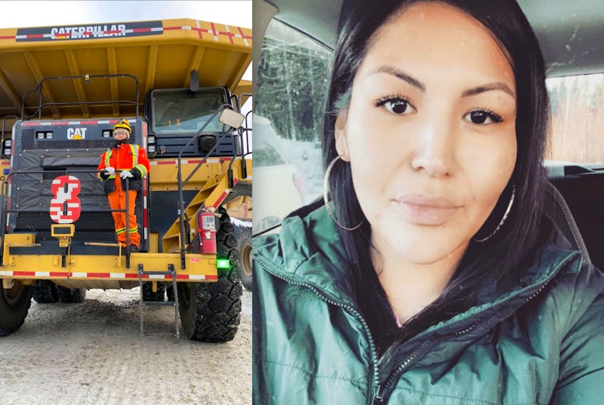 Pishum Penashue graduated from the Operation Engineers College in Holyrood last September. At 26, she is the youngest Innu woman to operate a 100-tonne 777 haul truck at the Vale's Voisey's Bay mine in Labrador. — Contributed