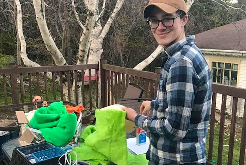 Teenage puppeteer Jake Thompson of St. John's was hard at work earlier this week, making puppets to sell. He's been filling orders from across the province and the continent, with customers that include parents buying birthday gifts, elementary schools and theatre troupes.