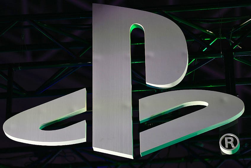 The Sony Playstation logo is seen during the Tokyo Game Show in Makuhari, Chiba Prefecture on Sept. 12, 2019.