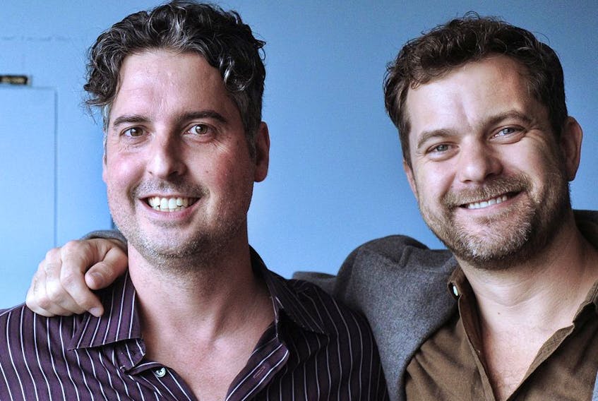 TV star Joshua Jackson, right, and business partner Daniel Cruz at their new venture, Liquid Media Group, in Vancouver.