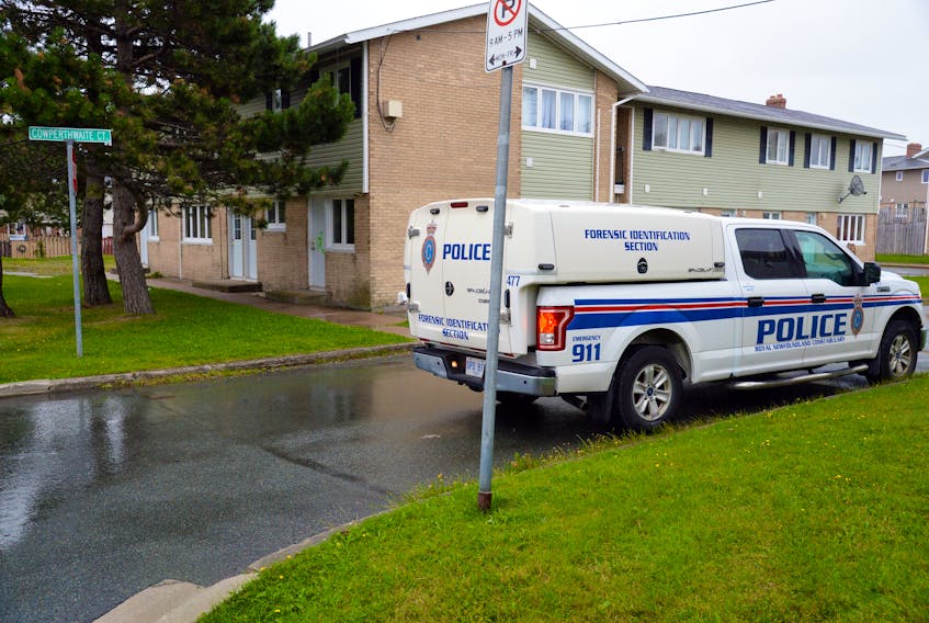 Police were out in force in the Keegan Court and Copperthwaite Court area again Friday night following reports of shots fired. Keith Gosse/The Telegram