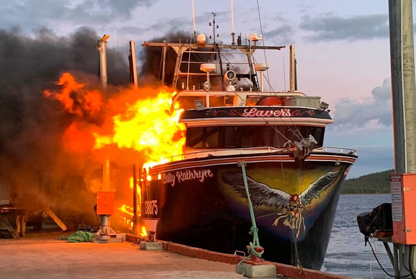 Owner Murray Lavers said he knew nothing could be done to save the Sally Kathryn when it caught fire Tuesday at the Port Saunders Marine Service Centre in Port Saunders.