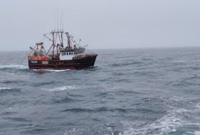 Any given year, the Ashley and Brothers has five crew onboard to fish northern shrimp in season. Boat owner Chris Rose has been crunching numbers just to try to get enough hours for his crew to get EI.  