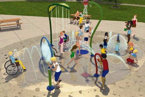 The proposed design of the splash park. The park will feature state-of-the-art technological components for people of all abilities. CONTRIBUTED