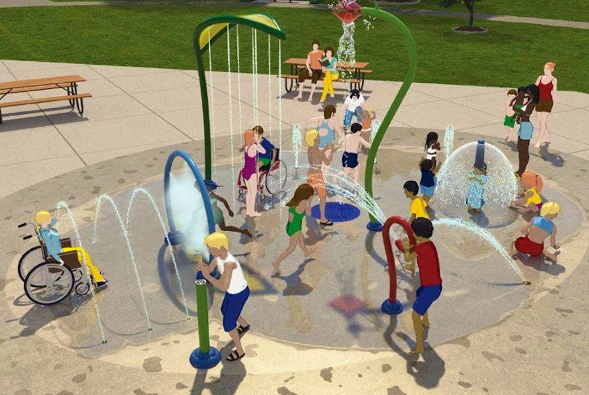 The proposed design of the splash park. The park will feature state-of-the-art technological components for people of all abilities. CONTRIBUTED