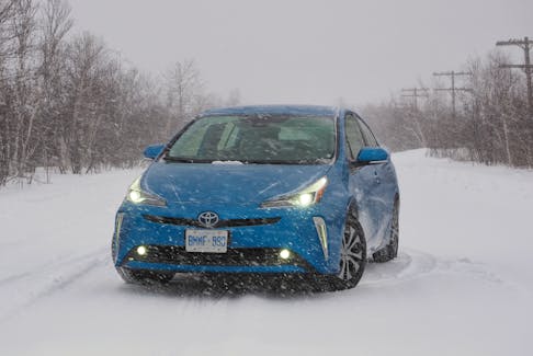Justin Pritchard says the 2020 Toyota Prius AWD-E offers solid ride quality, good performance in the snow, a fantastic lighting system, and is hilariously easy on fuel.  (Justin Pritchard) 