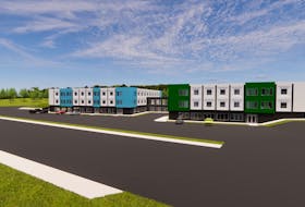 A conceptual drawing of what the old hospital in Labrador City will look like after it is transformed into affordable apartments for seniors in Labrador West. - Contributed