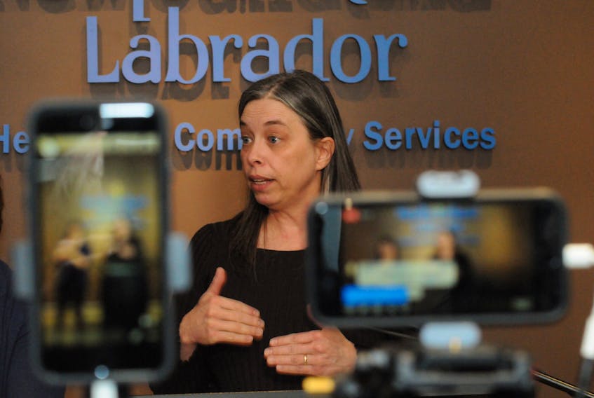 Dr. Janice Fitzgerald, Newfoundland and Labrador's chief medical officer of health, speaks to reporters Wednesday at the Confederation Building. Joe Gibbons file photo/The Telegram

