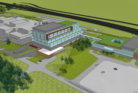 An artist’s rendering of the new Cape Breton Cancer Centre and clinical services addition that includes an emergency department, critical-care department, 72 in-patient beds and surgical suites at the Cape Breton Regional Hospital. CONTRIBUTED
