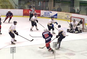 It's been suggested the St. John's Junior Hockey League should consider beginning a new season with 13 players — 11 skaters and two goalies — per team for games so as to better abide by social distancing guidelines related to the COVID-19 pandemic. However, the SJJHL s vice=preident says there is little interest in doing so, and points to the provincial U18 major league, which is operating, but without those lineup constraints. — File photo/SJJHL