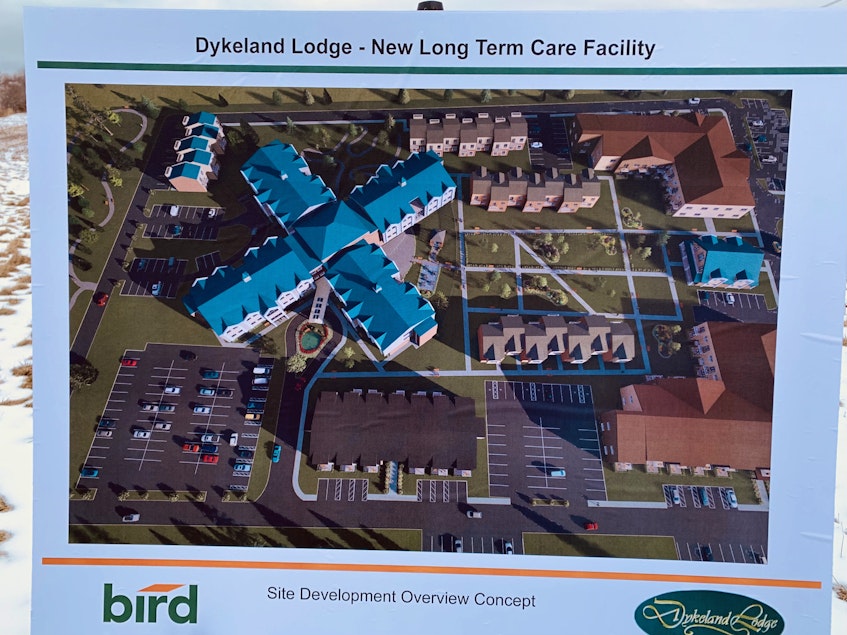 This conceptual artwork was on display Feb. 1, providing an aerial overview of what the new long-term care facility community, which includes affordable housing units and assisted living options, could look like in Windsor. - Carole Morris-Underhill