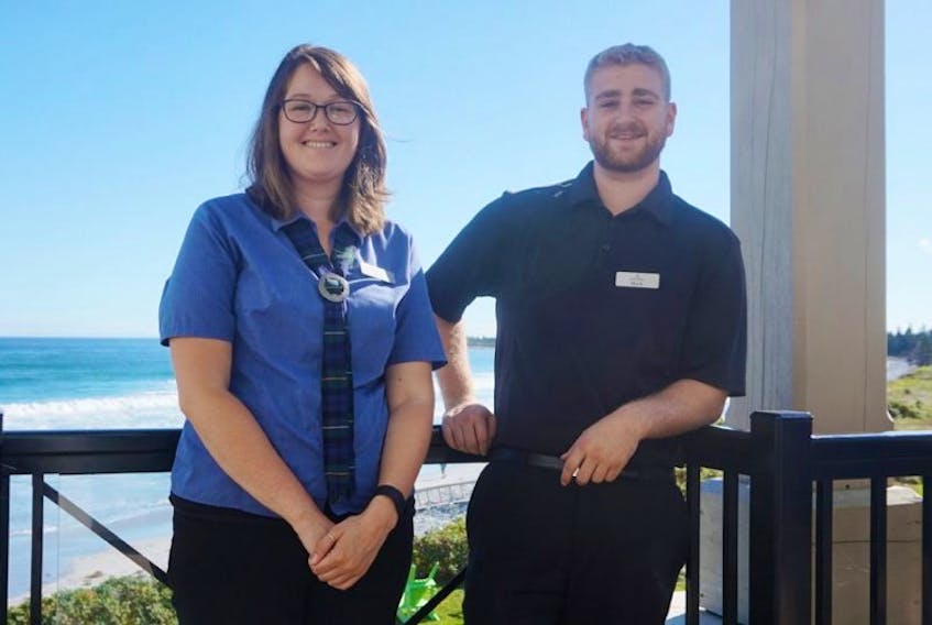 Alecia Bowers and Mark Allison work at White Point Beach Resort in Queens County, N.S. Bowers works at the front desk and Allison is a guest service agent. White Point is looking for more staff members to join its team. 