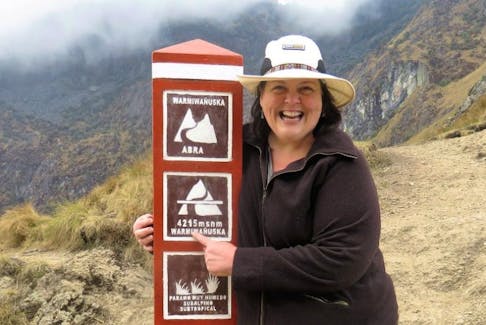 Carla Powell reaches the summit of Dead Woman’s Pass on day two. Powell hiked on the Inca Trail in Peru from Sept. 17 to 20, 2016. Powell’s story about the experience was shortlisted in the 2017 CBC Nonfiction Prize.