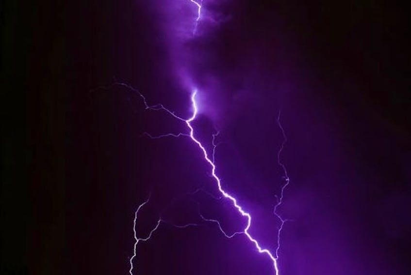 One lightning bolt hit two homes in Liverpool Sunday
