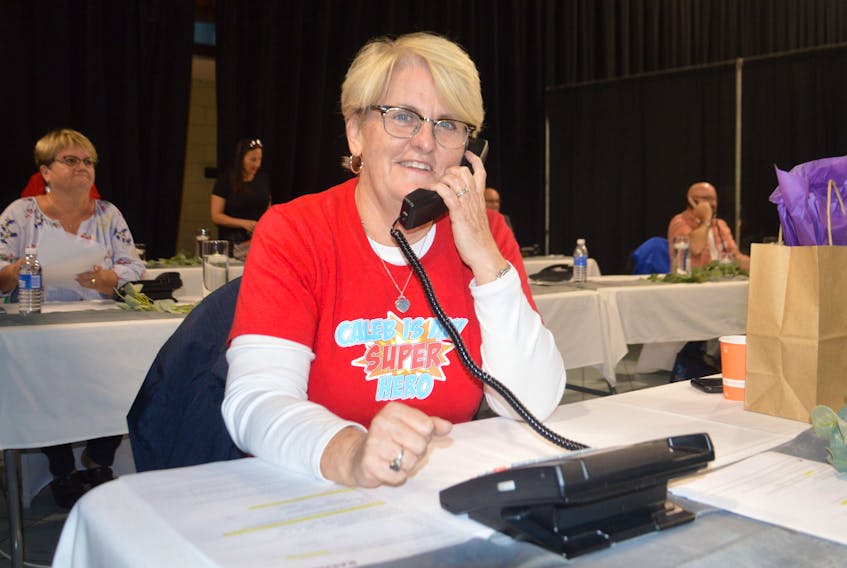 The Cape Breton Regional Hospital Foundation fundraiser known as RadioDay was held on Thursday at multiple locations. Home base for the fundraiser was Centre 200 in Sydney where donors dropped off and announced donations. A phone bank was on hand so that people could call in their monetary support. The focus of this year’s campaign is Cape Breton’s new cancer centre. Patricia Calder, shown, was volunteering for her third RadioDay because its support for the foundation hits closed to home. Her husband is undergoing treatments locally. Her nephew is also the late Caleb MacArthur, whose cancer fight has inspired a successful fundraising initiative of its own. Volunteers for RadioDay were canvassing for donations across the municipality throughout the day as well. The event was aired on radio stations 103.5 New Country and 101.9 The Giant. Event sponsors are Sydney Credit Union, Meco Construction and Jim Sampson Motors. GREG MCNEIL/CAPE BRETON POST