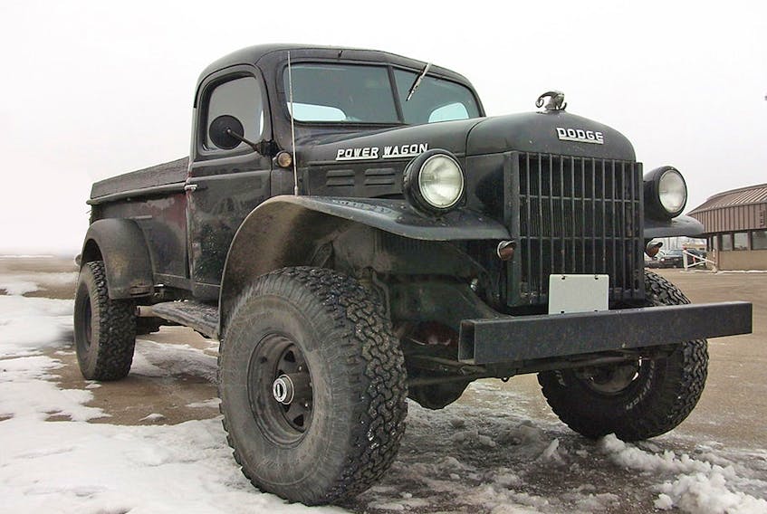The Power Wagon name was first bolted to a pickup truck in 1946 when Dodge began selling a civilian version of their WC series ¾ ton World War II military trucks. The civilian version was the first mass produced 4x4 truck marketed to the public.  (Garry Sowerby)