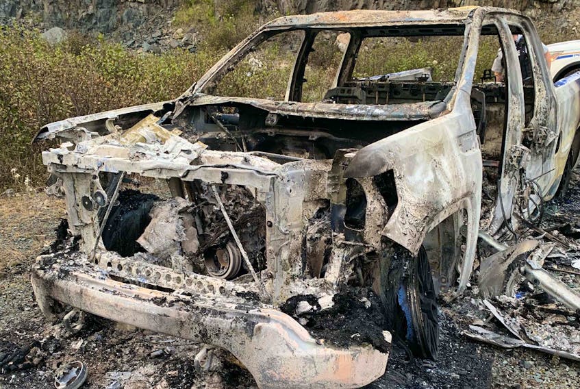 The RCMP is investigating the theft of a pickup in Glovertown. The vehicle was later found destroyed by fire. RCMP photo