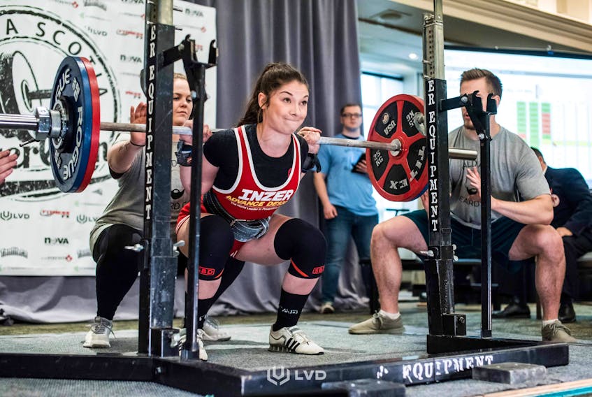 Louise Larade of Cheticamp is shown competing in the Eastern Canadian Powerlifting and Bench Press Championships at the 2017 event in Halifax. Sydney will be the host city for the regional championship in 2020. CONTRIBUTED/NOVA SCOTIA POWERLIFTING