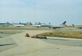 Some of the 38 planes that were diverted to Gander International Airport Sept. 11, 2001 because of terrorist attacks in the United States. — Transcontinental Media file photo
