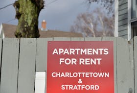 An apartment rental sign on a fence in Charlottetown. The city’s vacancy rate dropped to 0.5 per cent in October. TERRENCE MCEACHERN/THE GUARDIAN
