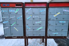 Penny Barnes of Paradise received a delightful surprise when she saw more than a dozen positive messages posted on the community mailboxes in her neighbourhood. Two young girls in the neighbourhood made the notes and posted them on the boxes. — PENNY BARNES/Contributed photo
