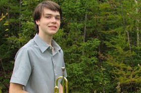 Matthew Mulvihill plays trumpet at Remembrance Day events throughout the CBRM.