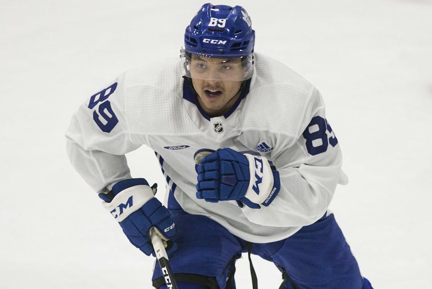 Nick Robertson, who is at the Maple Leafs' return to play camp, had 55 goals in the OHL last season.
