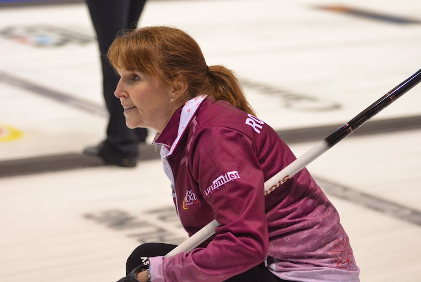 Darcy Robertson and her Winnipeg rink evened their record at the 2017 Home Hardware Road to the Roar Pre-Trials curling event in Summerside on Tuesday morning. Jason Simmonds/Journal Pioneer