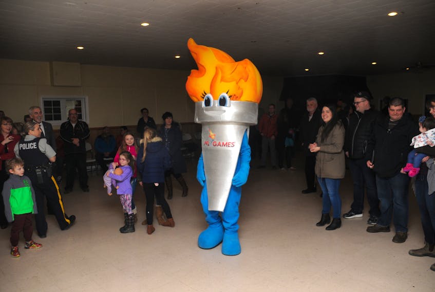 A 2018 photo shows Newfoundland and Labrador Summer Games mascot Blaze in Bay Roberts after it was announced the town would host the 2020 games. Those Games — scheduled for Aug.15-22 — may be postponed as a result of the COVID-19 pandemic, The Telegram has learned. — File photo