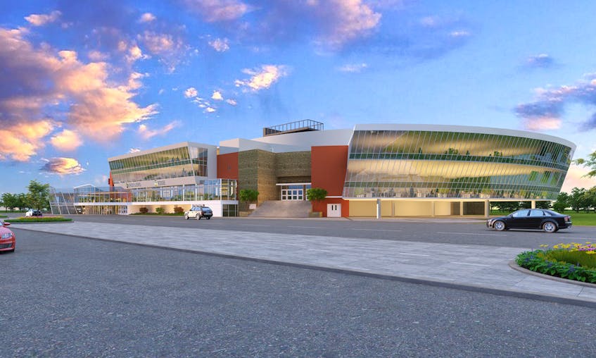 An artist's rendering from Fougere Menchenton Architecture of how Mile One Centre would look if Newfoundland Growlers owner Dean MacDonald purchased Mile One and completed an overhaul of the soon-to-be 20-year-old arena in downtown St. John’s.