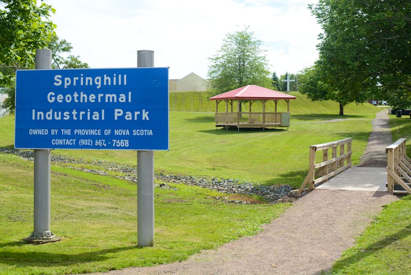 The federal government helped finance a study in 2019 to investigate the potential of creating a geothermal business park in Springhill. The energy savings to businesses that tap the geothermal potential of old flooded mines has been estimated to be 40 to 60 per cent less than existing costs. - Saltwire 
