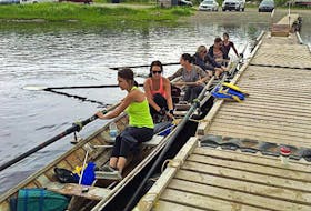 <p>Submitted photo</p>
<p>Members of the Barry Group women’s rowing team are shown before practice at Brake’s Cove early Wednesday morning. They include, from left, Sara Squires, Megan Brown, Sarah Rowe, Jessica Johnson, Steph Harnum and Amy Barry.</p>