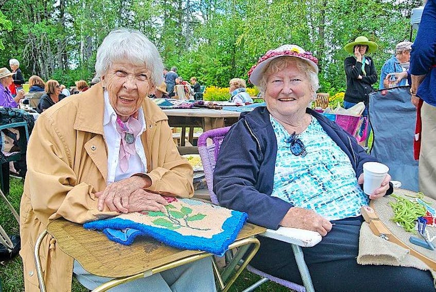 Betty Brown (left) and Judy Spence (right) are friends from nursing, who are also involved with the Remsheg Rug Hookers.
