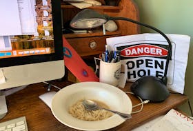 Still life: home office, with lunch — Russell Wangersky/SaltWire Network