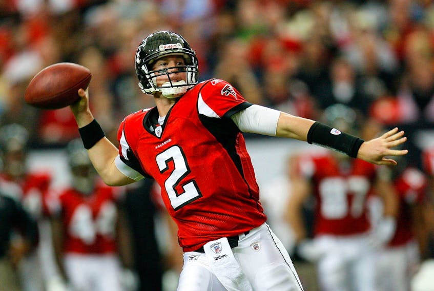 Quarterback Matt Ryan leads the high-powered Atlanta Falcons against the Chicago Bears this afternoon. 