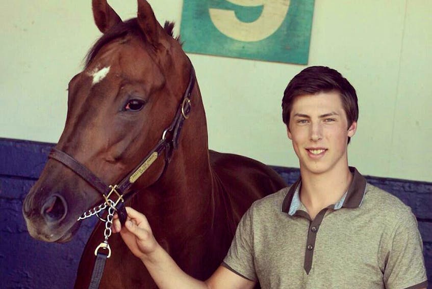 Ryan Nugent-Hopkins with his race horse Zenya in July 2013. 