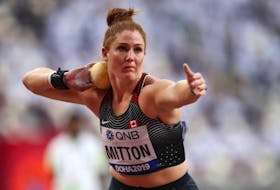 Sarah Mitton competes at the world athletics championships in Doha, Qatar, in 2019. Contributed