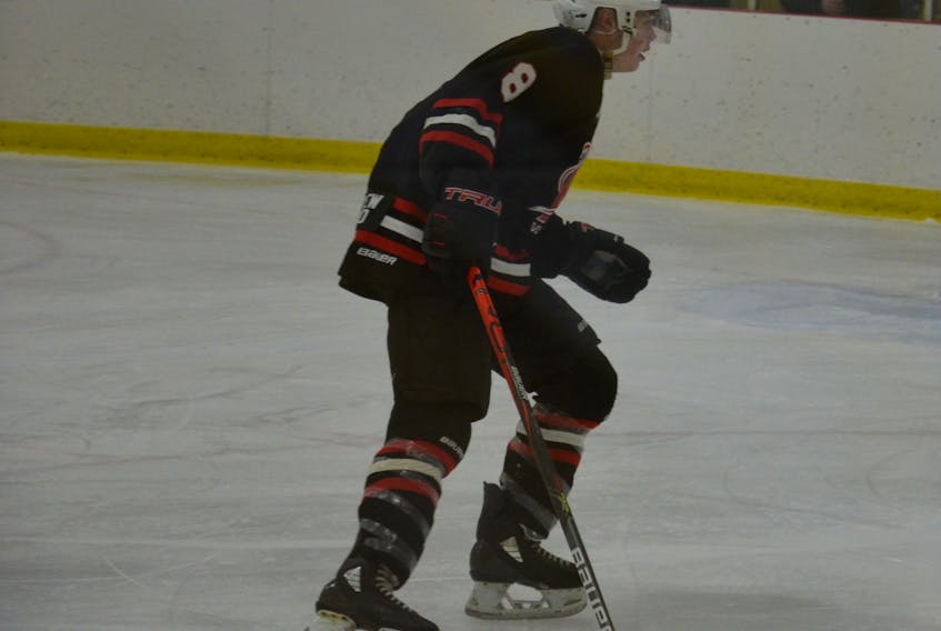 Ryan Richards in action with the Kensington Vipers of the Island Junior Hockey League.