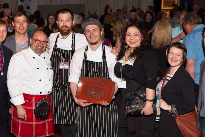 Judges join chef Mike Clarke at the 2015 edition of the Savour Food and Wine Show in Charlottetown.