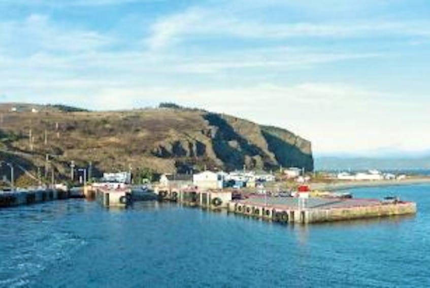 ['A view of the docking wharf area at the entrance to Bell Island as seen from the top passenger deck of the M/V Flanders after leaving Bell Island to sail across The Tickle to Portugal Cove. - Photo by Joe Gibbons/The Telegram']