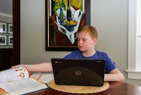 Chase McLeod, a Grade 7 student at The Mount Academy, has been learning from home for the last two weeks after his school shut down for the duration of the pandemic. Contributed