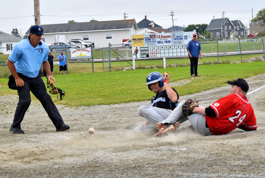 The Shelburne Schooners will open their season in the Nova Scotia Intermediate Men’s Baseball League on June 2 at home on Sherose Island with double header action against the Truro Bearcats. Kathy Johnson file photo